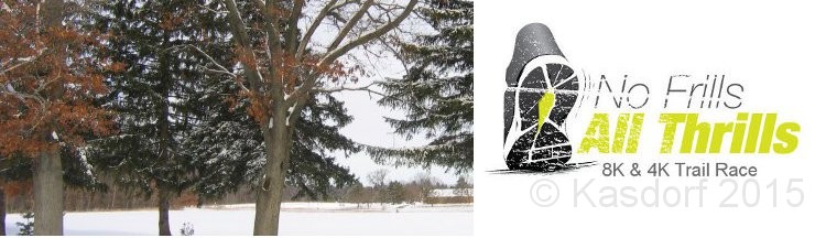2015-03 No Frills All Thrills 8K 012.jpg - 2015 No Frills All Thrills 8K in Huron Meadows Metro Park. A little snow and ice on the trails along with a soggy path makes for an interesting run!